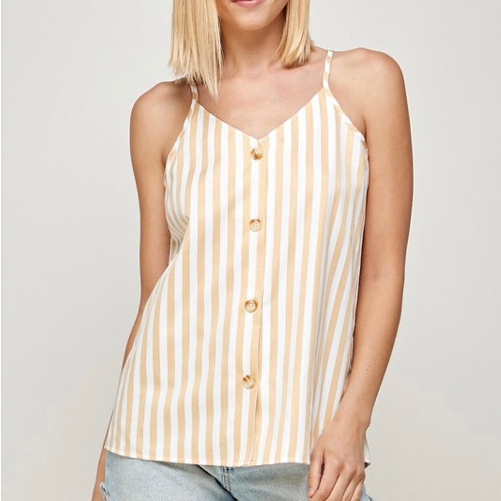 Striped spaghetti strap tank